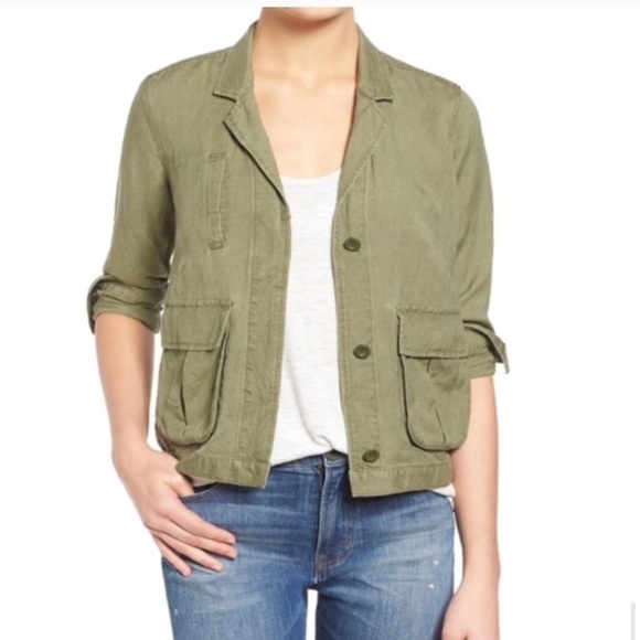 Cargo Linen Blend Jacket Xs 